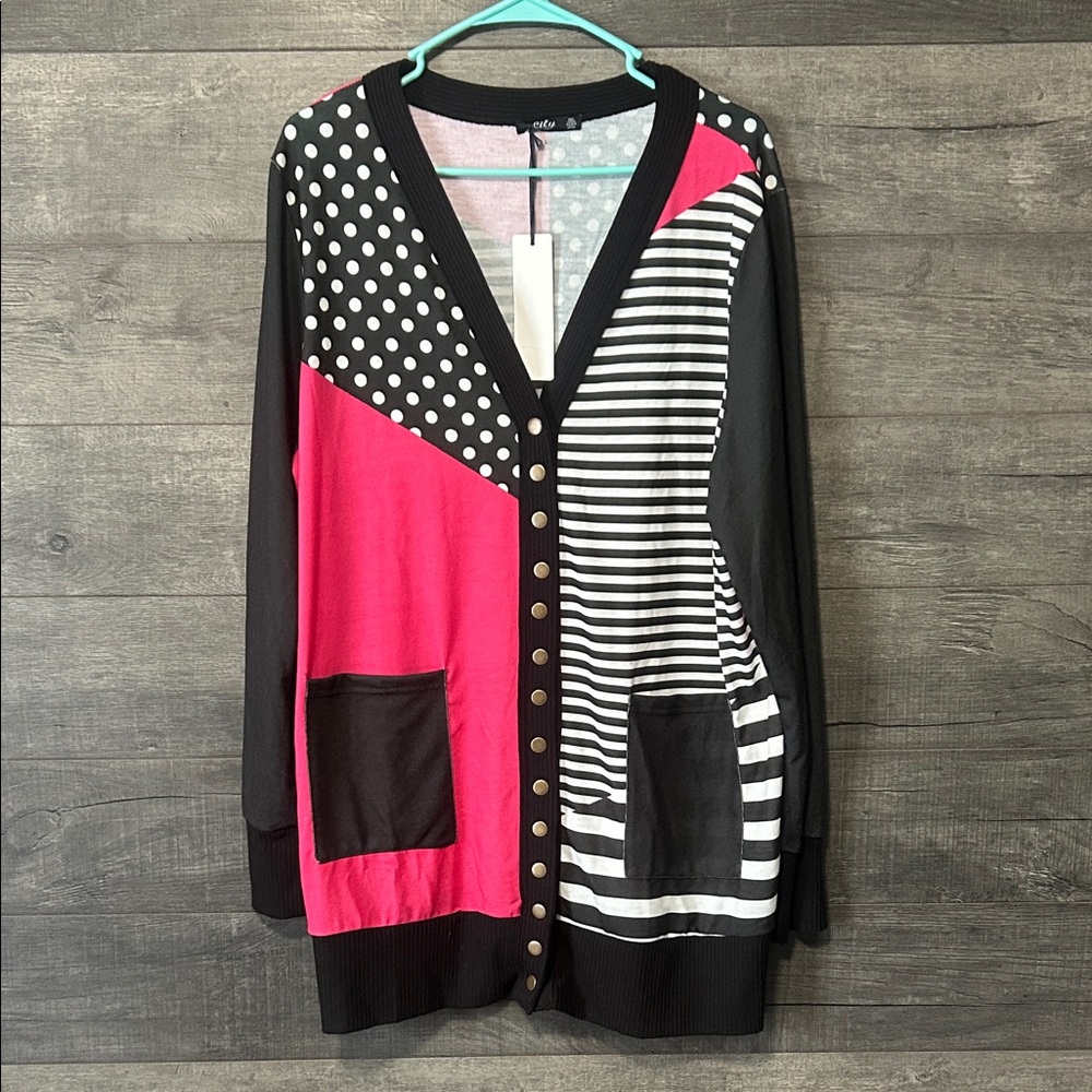 NWT Black and Pink Cardigan